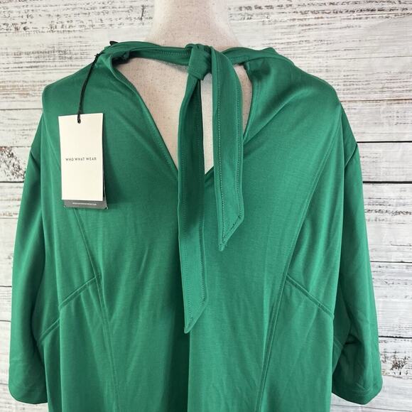 Who What Wear Dress Plus size 4X Green Stretch Jersey Knit Midi Career Church - Picture 14 of 16